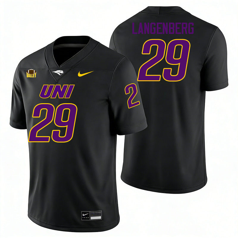 Northern Iowa Panthers #29 Tucker Langenberg College Football Jerseys,Uniforms-Black